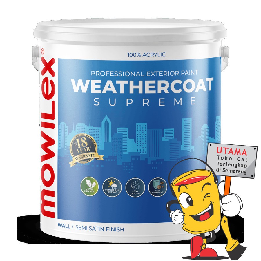Mowilex Weathercoat Supreme Anti Bakteri 20 Liter (Tinting)