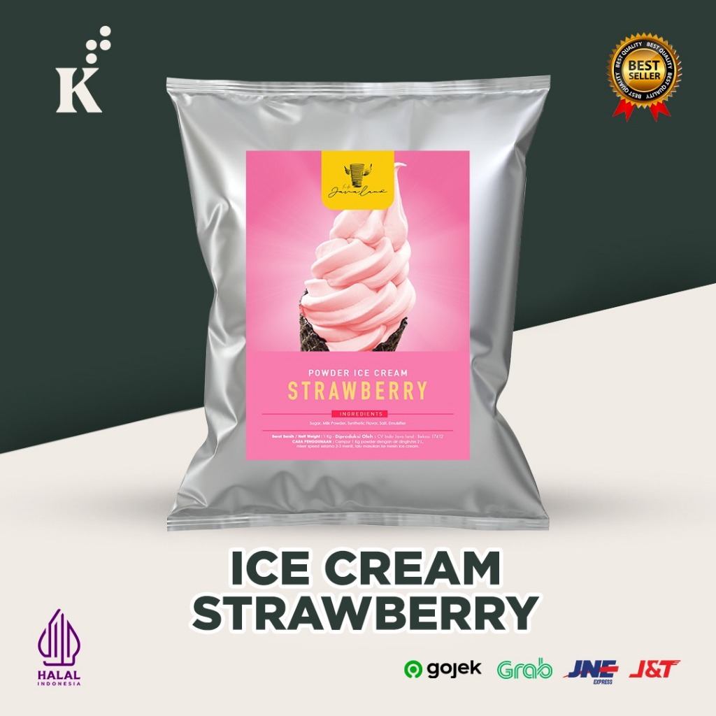 

Bubuk/Powder Es Krim Strawberry Javaland 1 kg