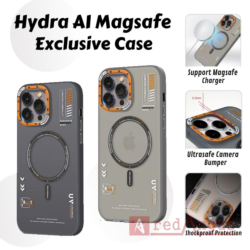 HYDRA AI Case Iphone 15 Pro Max 14 13 12 15Pro 14Pro 13Pro 12Pro Magsafe Casing Frosted Premium Thin