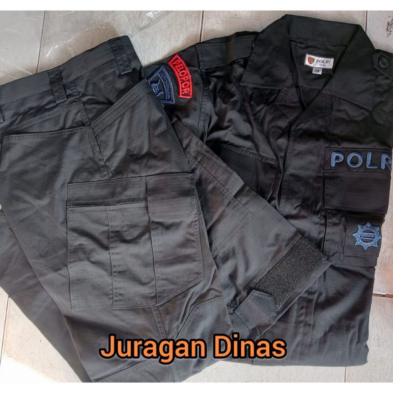 Baju PDL Hitam Brimob Tactical Original Asli Jatah POLRI pembagian terbaru