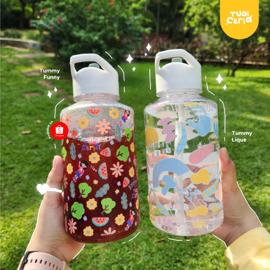Tempat Minum Print - Tumbler Dundee Straw Desain Korea Lucu untuk sehari hari