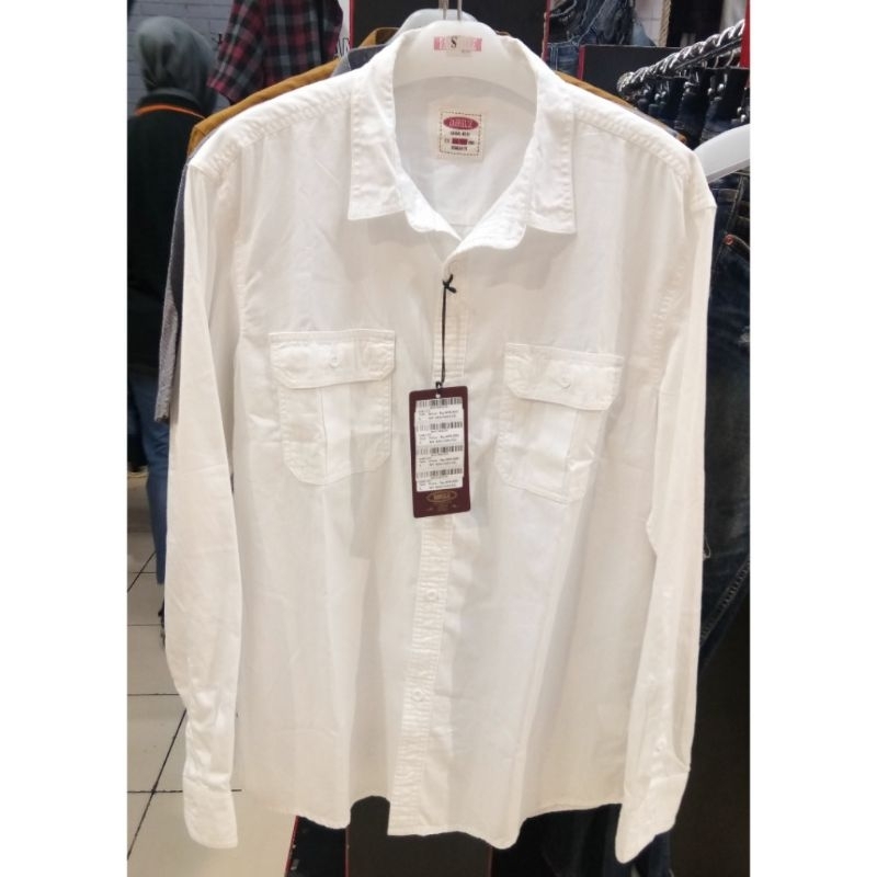 Kemeja panjang pria Gabrielle casual original mens BAAC155K1222L kemeja katun berkantong regular fit