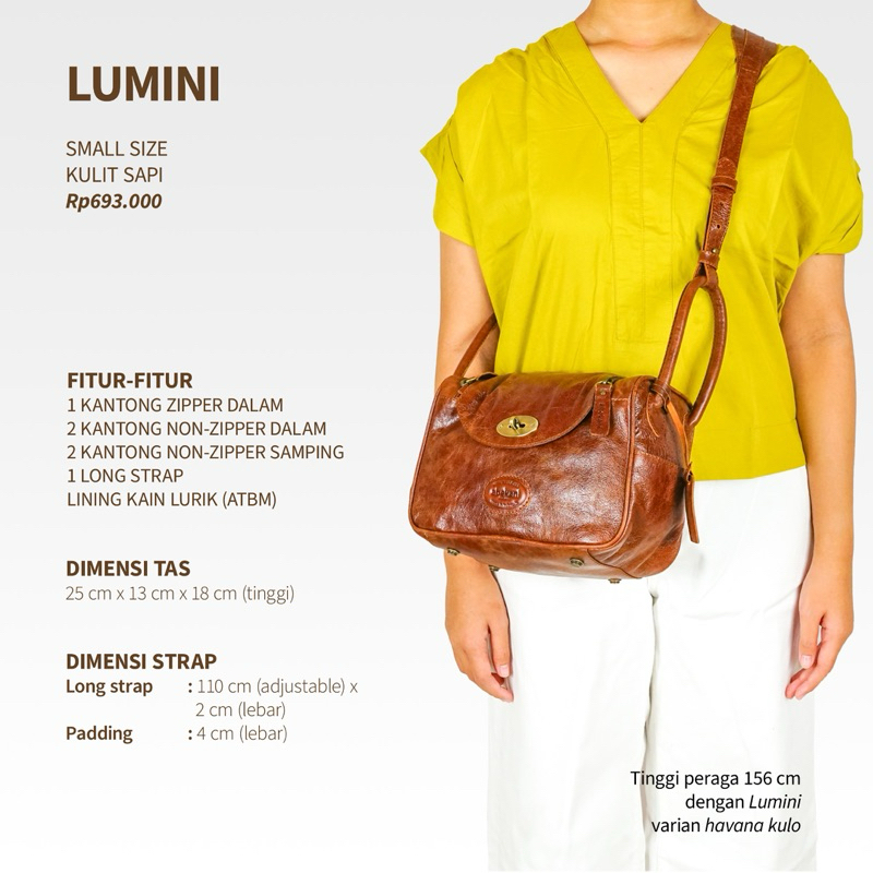 Tas Kulit Wanita / Selempang / Abekani Lumongga