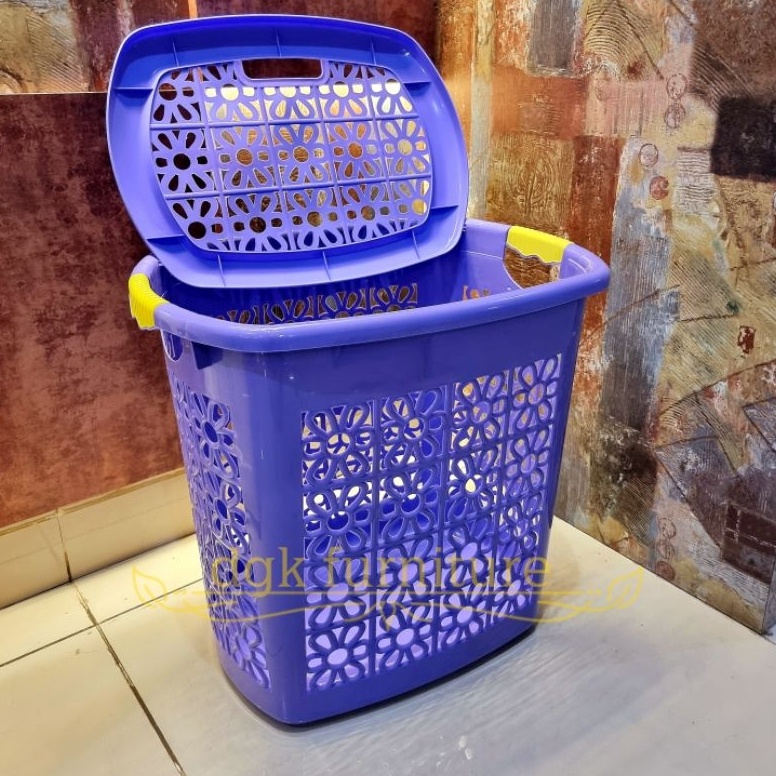 ART E42G Keranjang Box Tempat Penyimpanan Laundry Basket Cucian Pakaian Baju Anak Bayi Kotor Bertutu