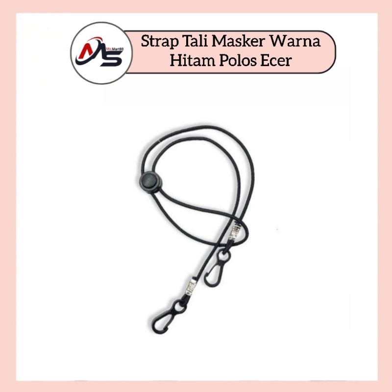 Strap Tali Masker Warna Hitam Polos Ecer