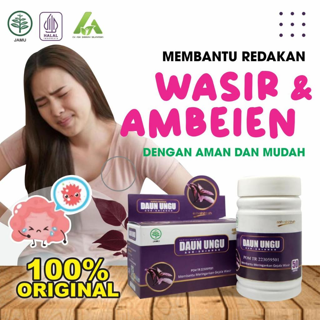 OBAT WASIR DAUN UNGU | AMBEIEN | Kapsul Herbal Daun Ungu ORIGINAL - Obat Ambeien / Wasir / Ambeyen