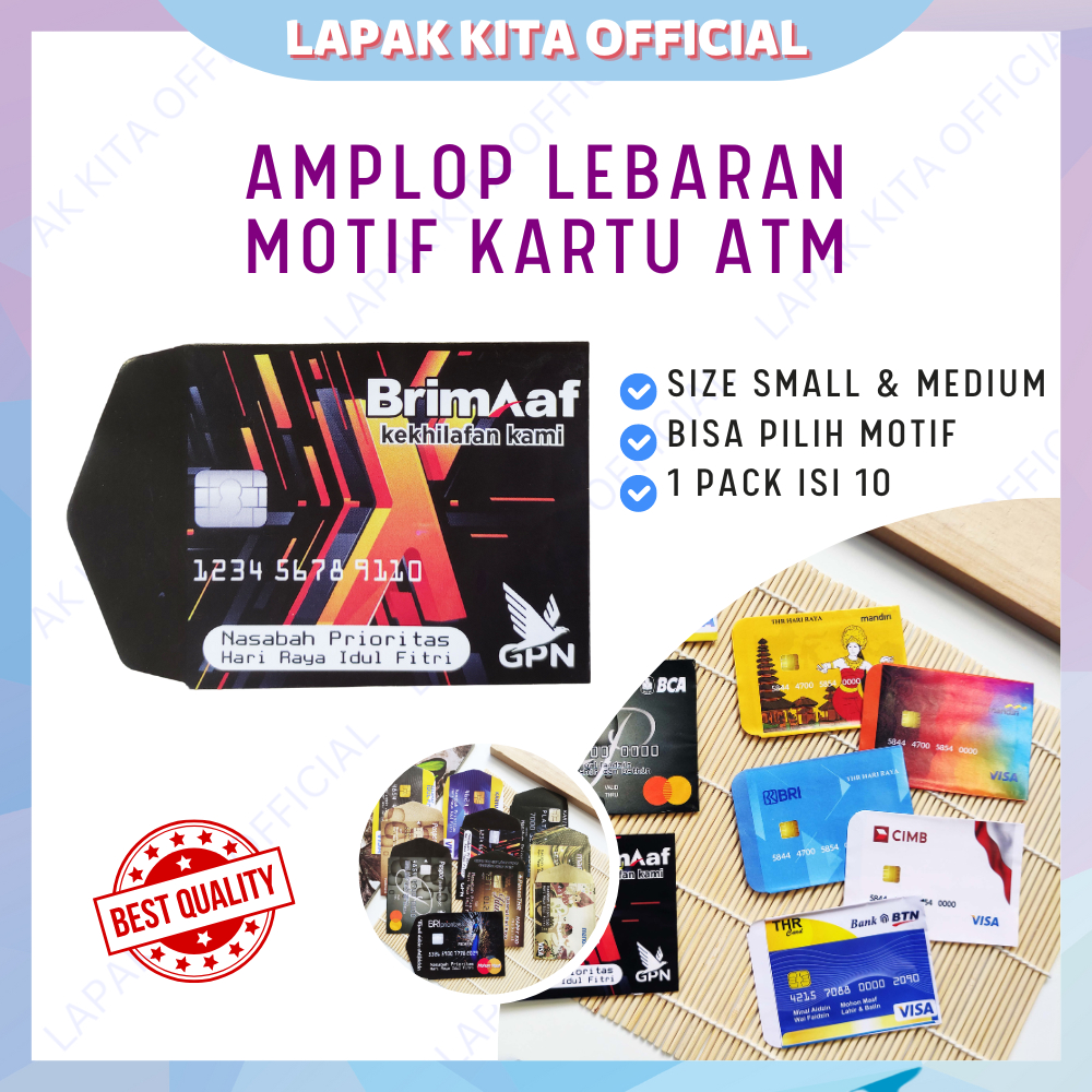 

Amplop lebaran isi 10 pcs amplop medium angpau idul fitri motif kartu atm tempat uang ukuran kecil sedang