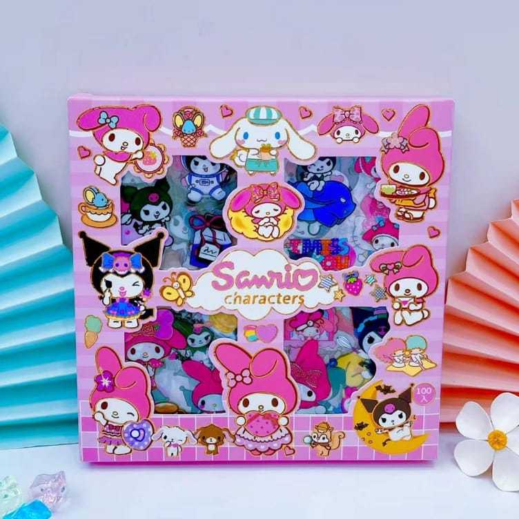 

STICKER LUCU SANRIO KARAKTER MELODY PINK ISI 100 LEMBAR PER BOX