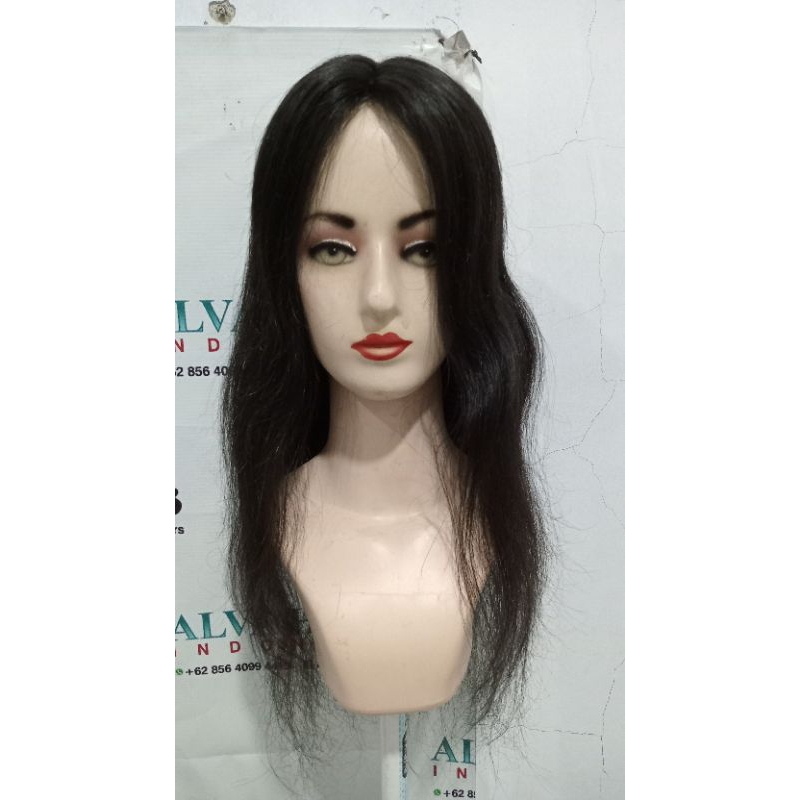 wig 100% rambut asli(55 cm)