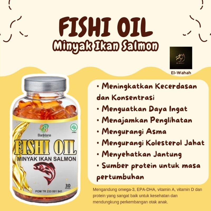 Fishi Oil Minyak Ikan Salmon Original Minyak Ikan Premium Suplemen Makanan Nutrisi Kecerdasan Anak