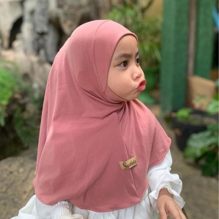 jilbab anak jersey dagu/ jilbab anak umur 1-5 tahun