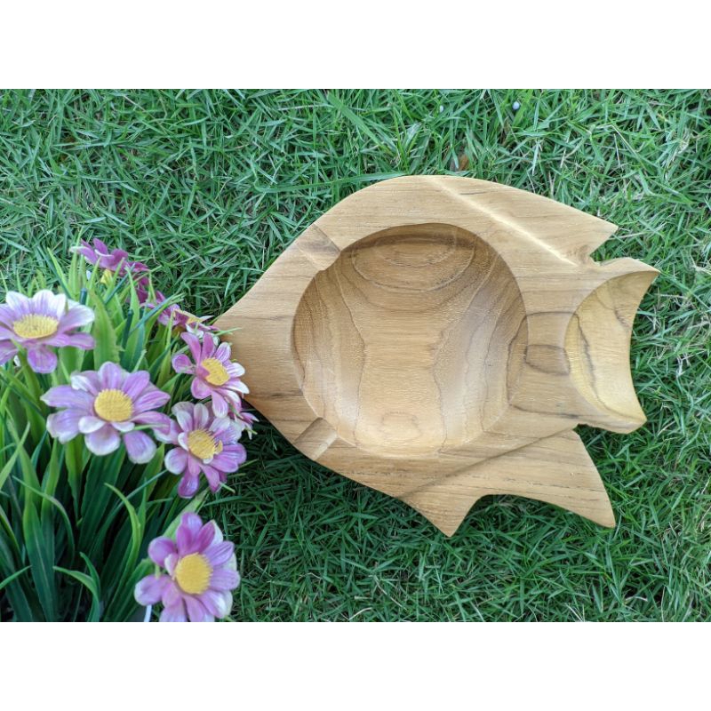 Asbak Ikan Kayu Jati