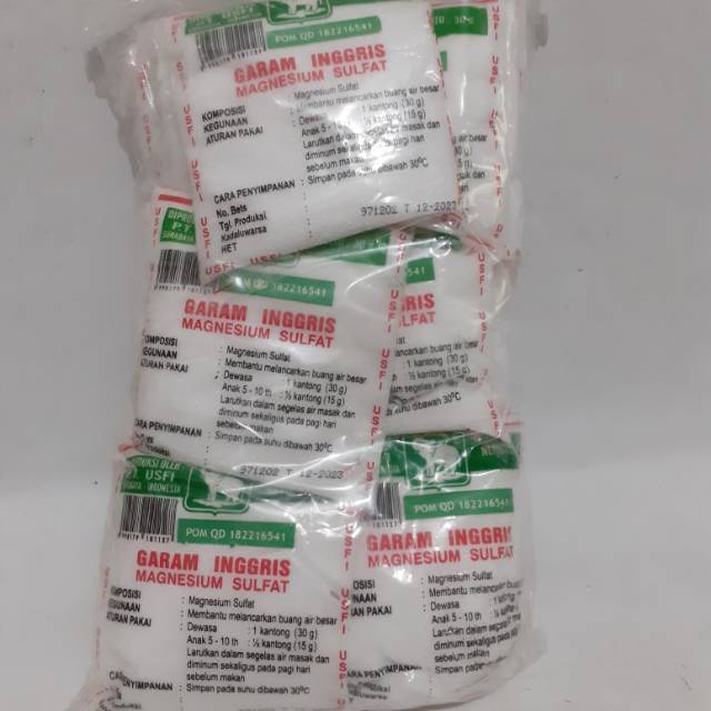 Garam Inggris Magnesium Sulfat 25's Sachet / Obat Sembelit / Obat Pelancar Bab / Obat Konstipasi / O