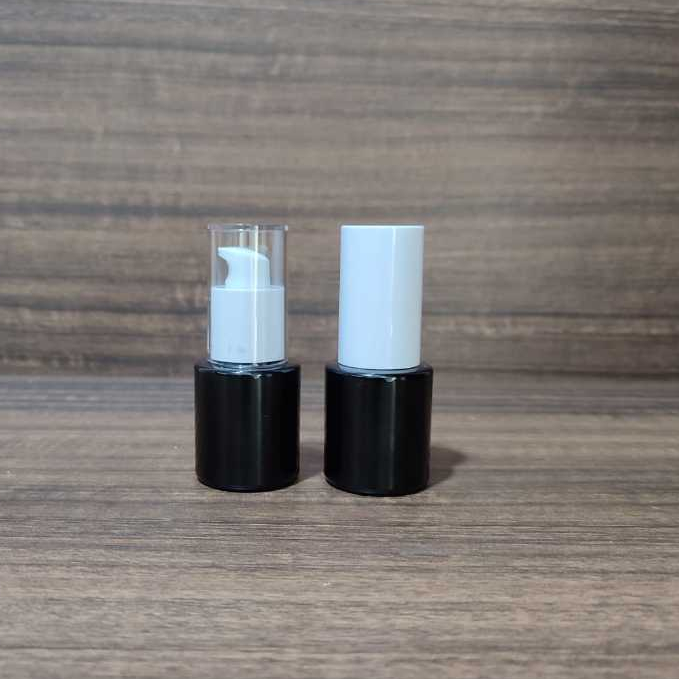 Botol Serum Pump Botol Black 20ml Botol Face Mist Facial Wash Toner Botol Kaca Black Glossy Botol Pu