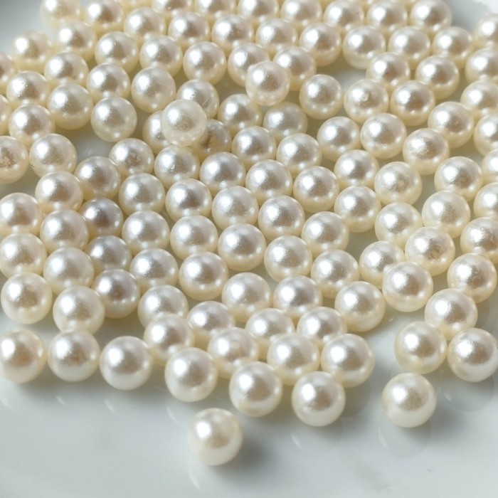Pearl Beads Warna Putih Pastel Natural Warna Warni Monte Mutiara 8mm 20gr White Pearl Bead Hiasan Ge