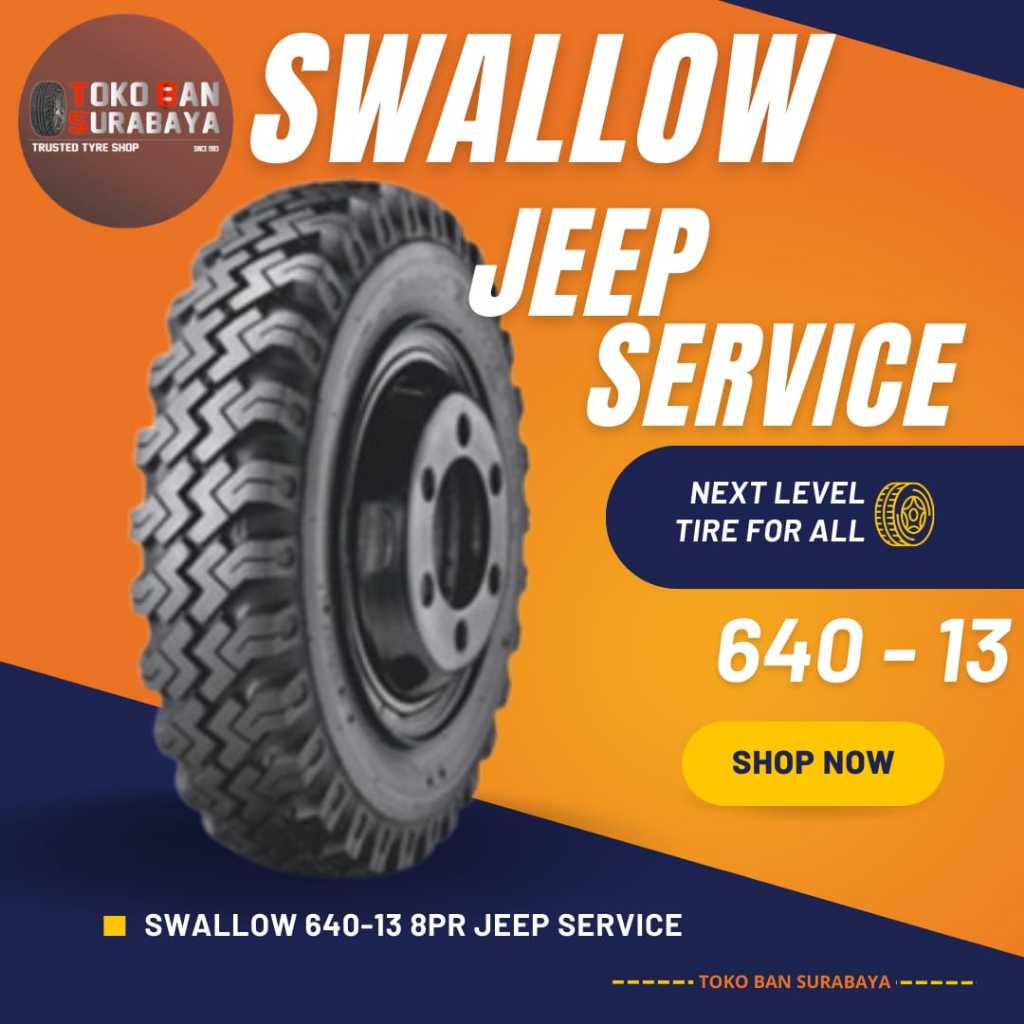 Ban Luar Tubeless Swallow 640-13 8PR 640 13 640 R13 8 PR Jeep Service tubless - Grand Max , Carry