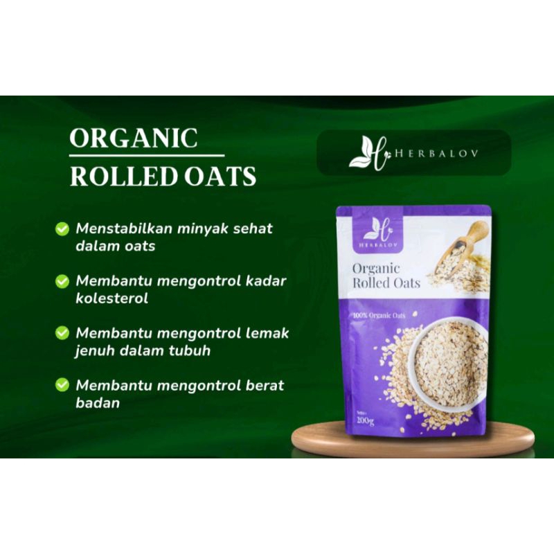 

HERBALOV-Organic Rolled Oats Tinggi Serat untuk Mengatur Kolesterol, Lemak Jenuh, dan Berat Badan