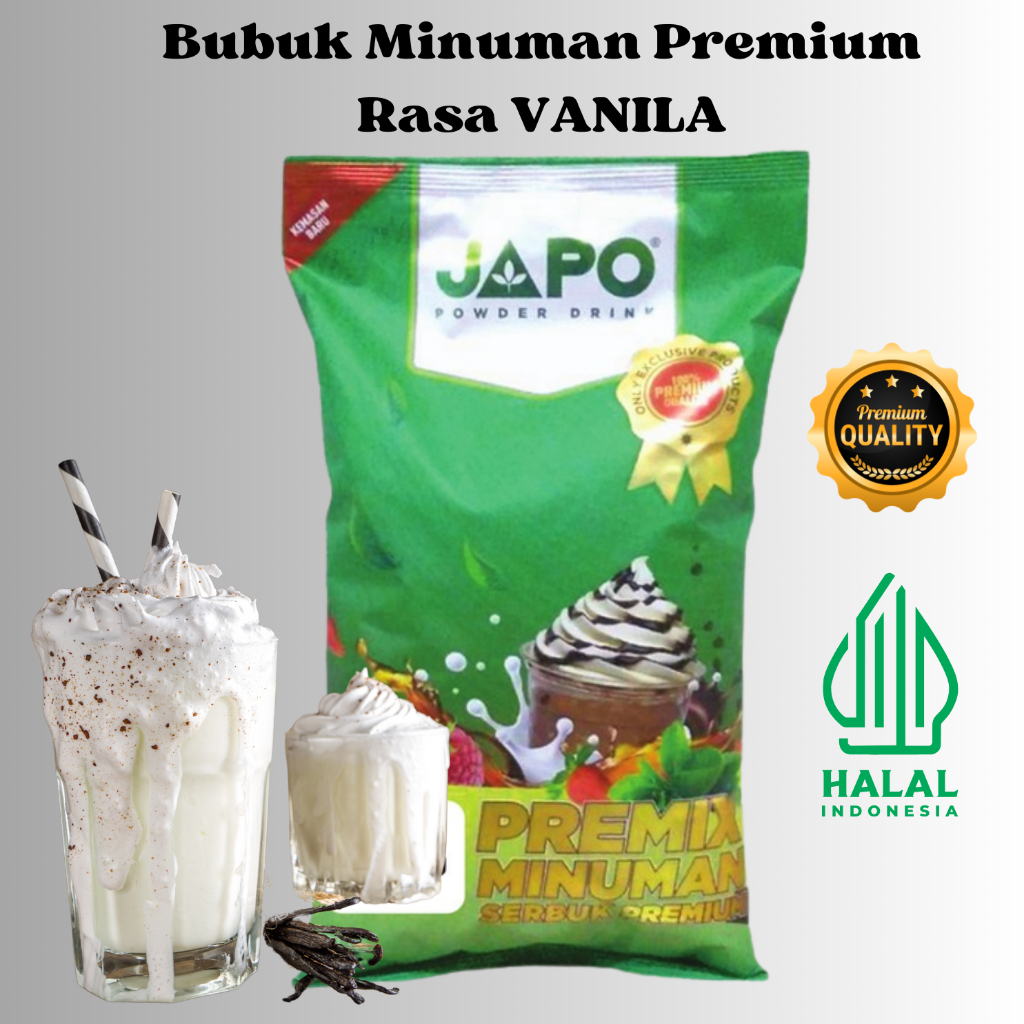 

1 Kg PREMIUM POWDER DRINK RASA VANILA ORIGINAL MERK JAPO | 1 KG BUBUK MINUMAN INSTAN RASA | VANILLA