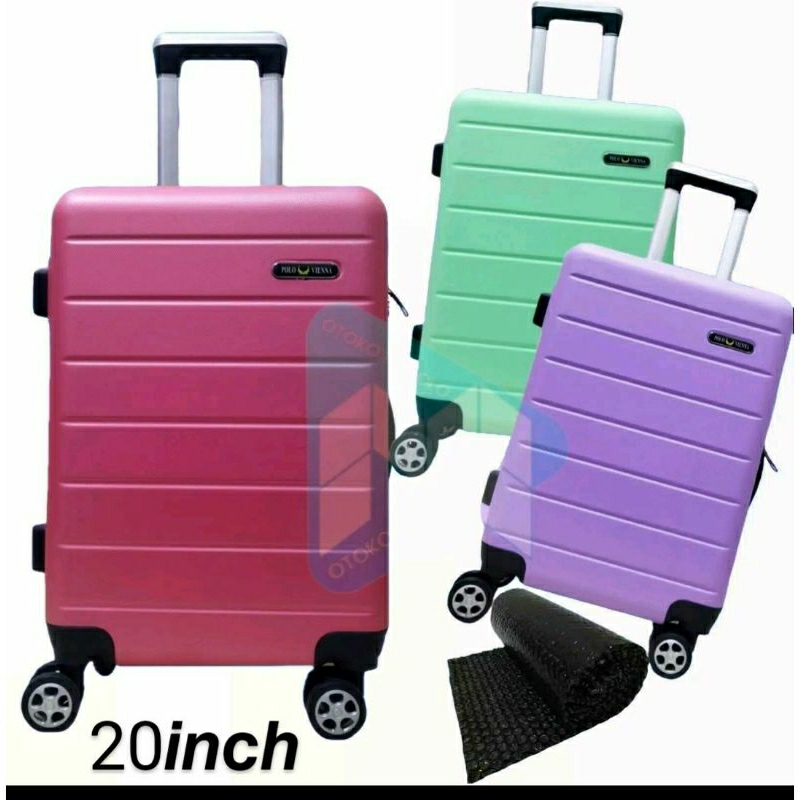 KOPER POLO 20 INCH KOPER KABIN KOPER HARDCASE KOPER 100RIBUAN TAHAN BANTING FREE PACK BUBLE 0120