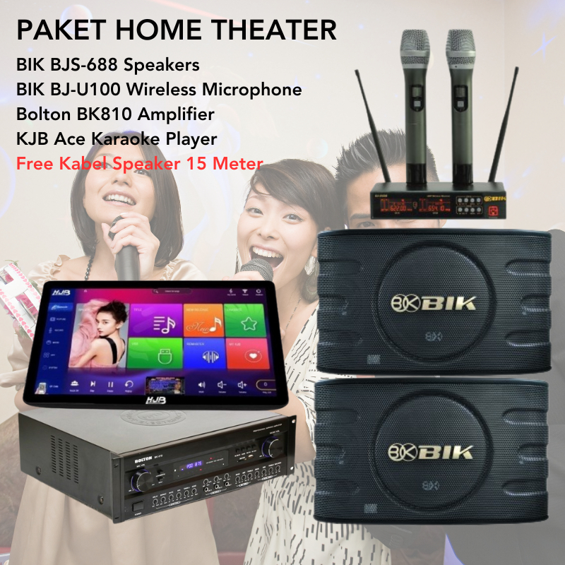 PAKET KARAOKE BIK BJS688 BJU100 BOLTON BK810 KJB ACE FREE KABEL SPEAKER