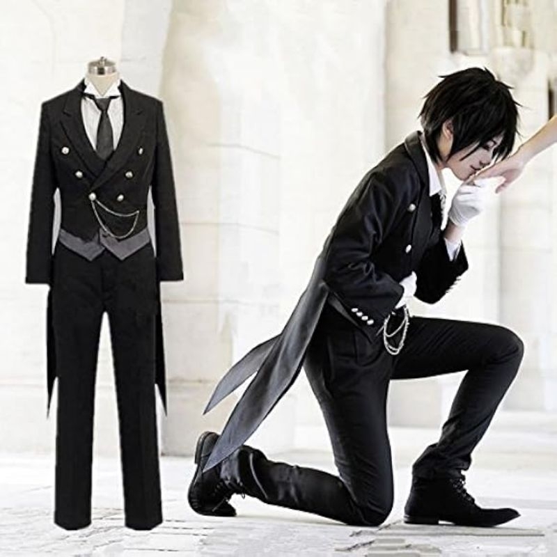 KOSTUM COSPLAY SEBASTIAN MICHAELIS BLACK BUTLER/BLACK BUTLER COSPLAY/SEBASTIAN MICHAELIS