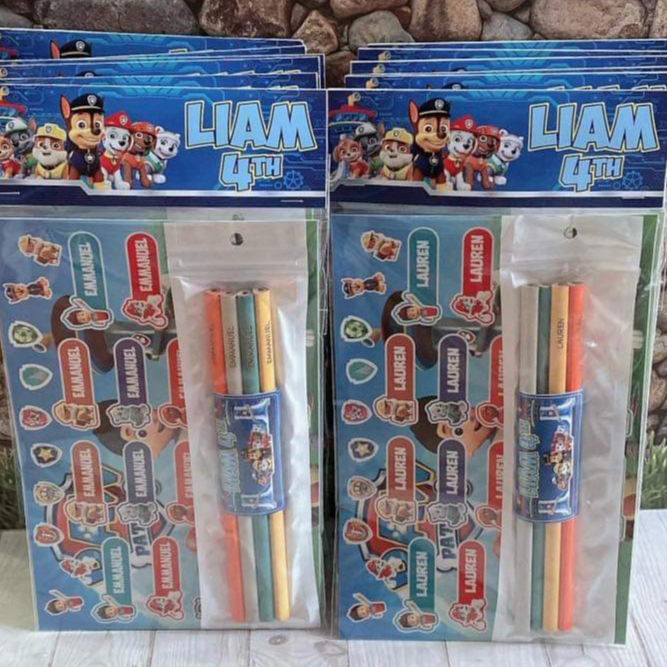 

Goodie Bag stiker label & pensil grafir - souvenir ulang tahun anak custom hampers ultah