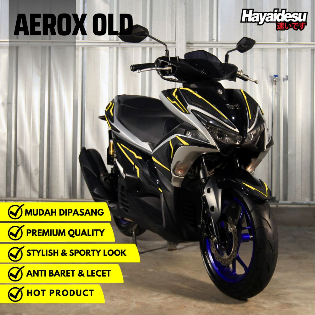 Hayaidesu Full Set Body Protector AEROX OLD Aksesoris Decal Variasi Carbon Pelindung Body NVX