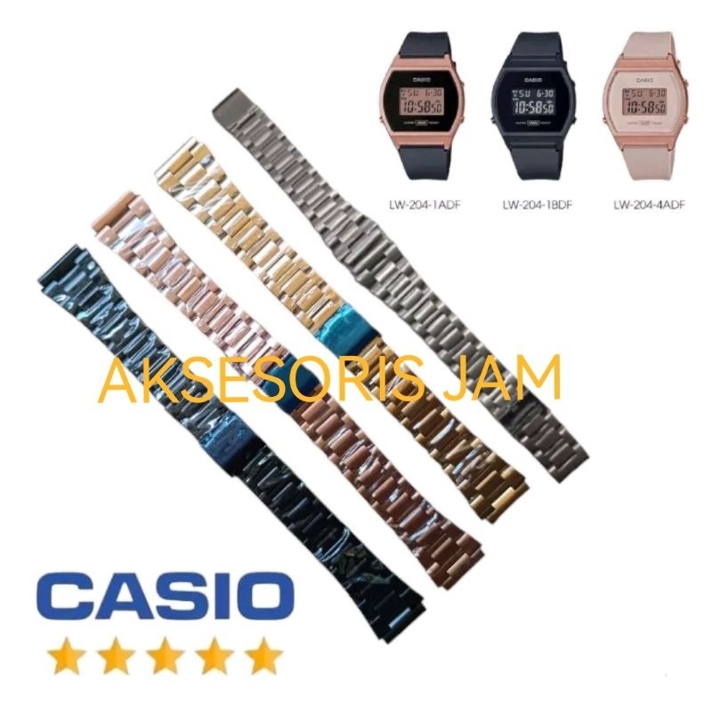 Strap tali jam tangan stainless utk jam tangan Casio LW-204 casio LW204 casio LW 204