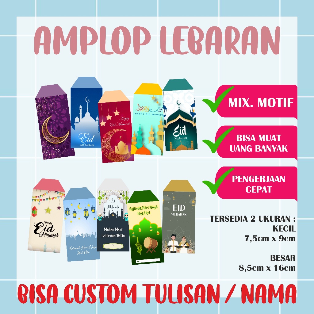 

Amplop Lebaran Amplop Idul Fitri Amplop THR Murah Bisa Custom (Part 1)