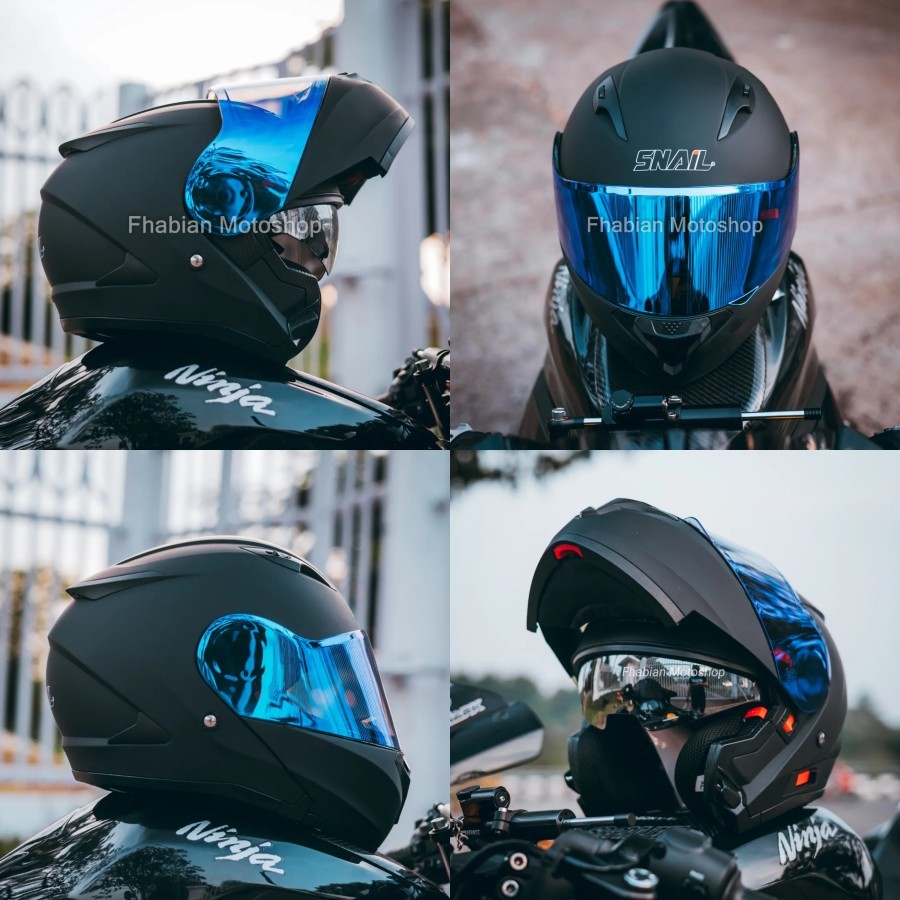 HELM SNAIL M1 BLACK DOP HELM MODULAR