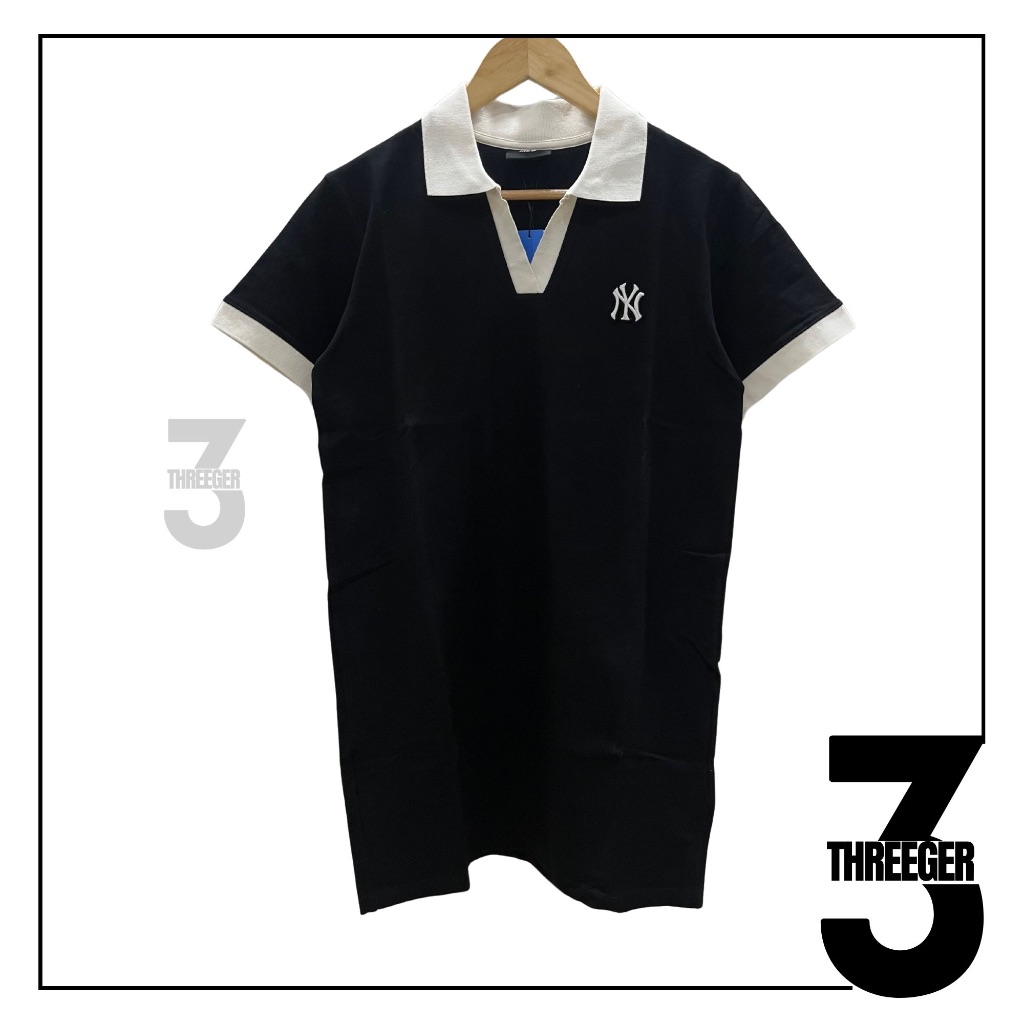 MLB NY New York Yankees Polo Midi Dress Black Original