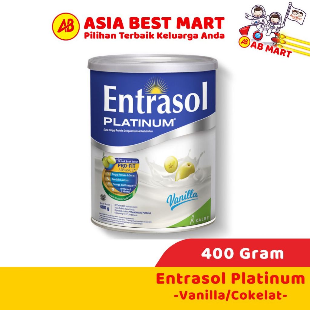 

Entrasol Platinum Senior Vanila Coklat 400 Gr Susu Bubuk Nutrisi Dewasa Lansia Tinggi Kalsium Protein