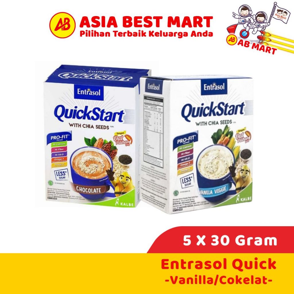 

Entrasol Quick Coklat Vanilla 5X30gr Cereal Sereal Sarapan Sehat Instant