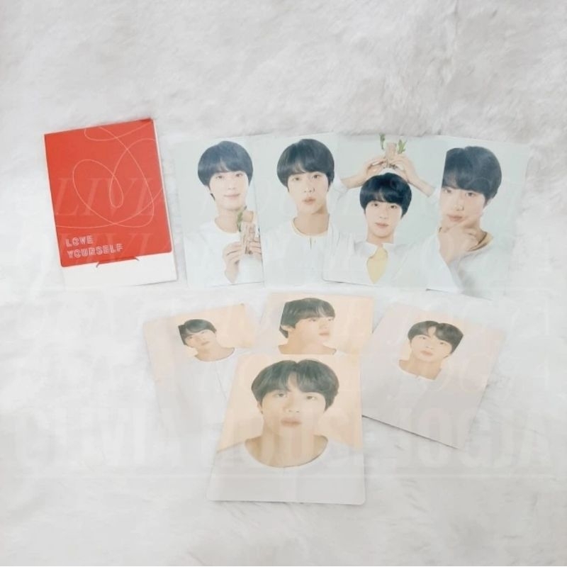 Photocard Jin BTS Love Yourself Merah Mini Photocard BTS World Tour Love Yourself Jin Merah
