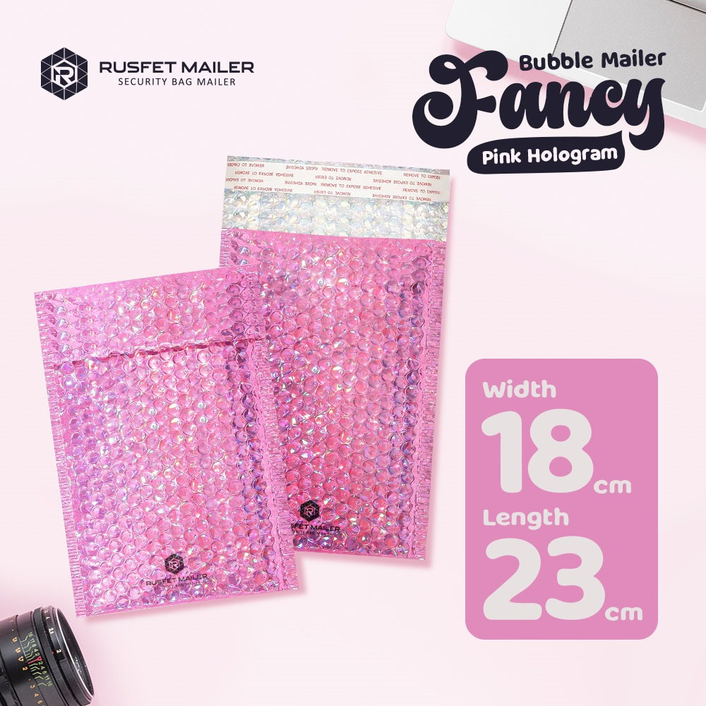 Bubble Envelope Pink Hologram 18x23 Bubble Mailer Rusfet