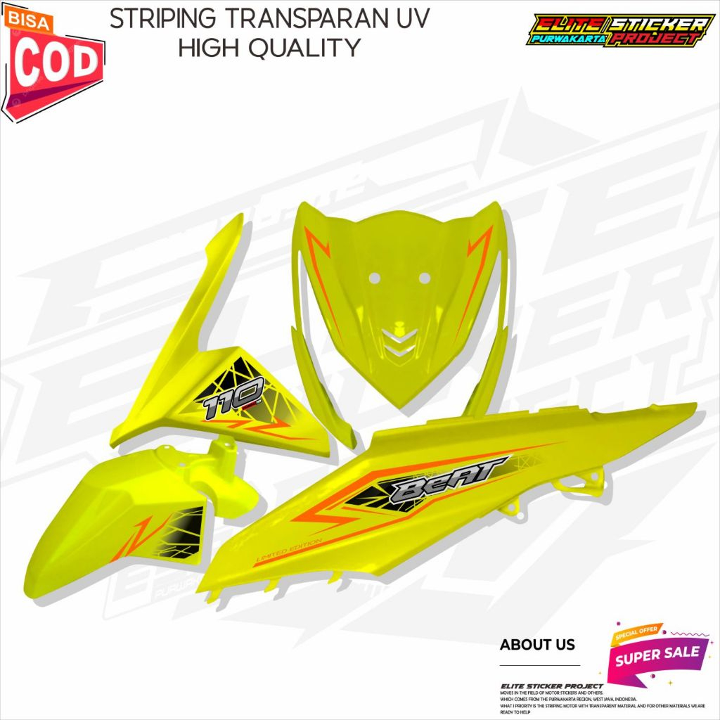 STRIPING TRANSPARAN BEAT FI 2012 - 2017 STICKER MOTOR HONDA BAGUS