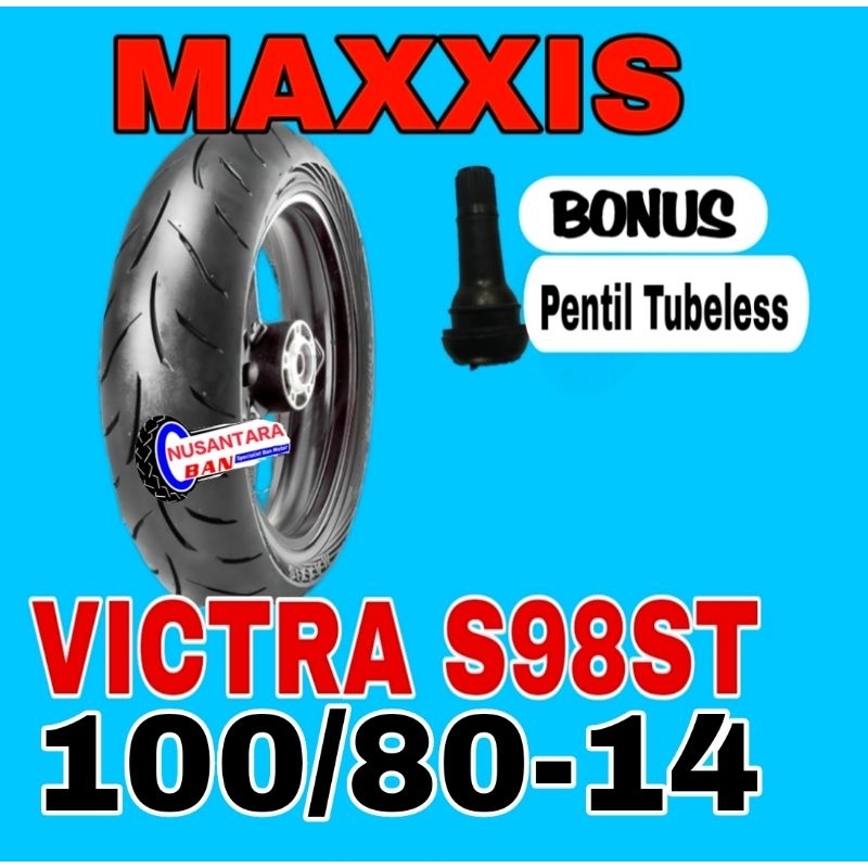 Ban Maxxis Victra Ring 14 Ukuran 100 80-14 Tubles Vario beat Blk