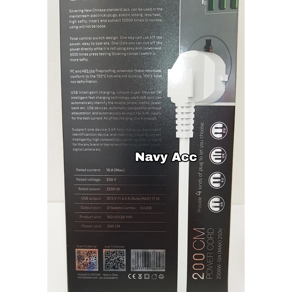 MH - Travel Charger Ldnio 6usb 3.4a - Traveling Socket dan Charger Ldnio