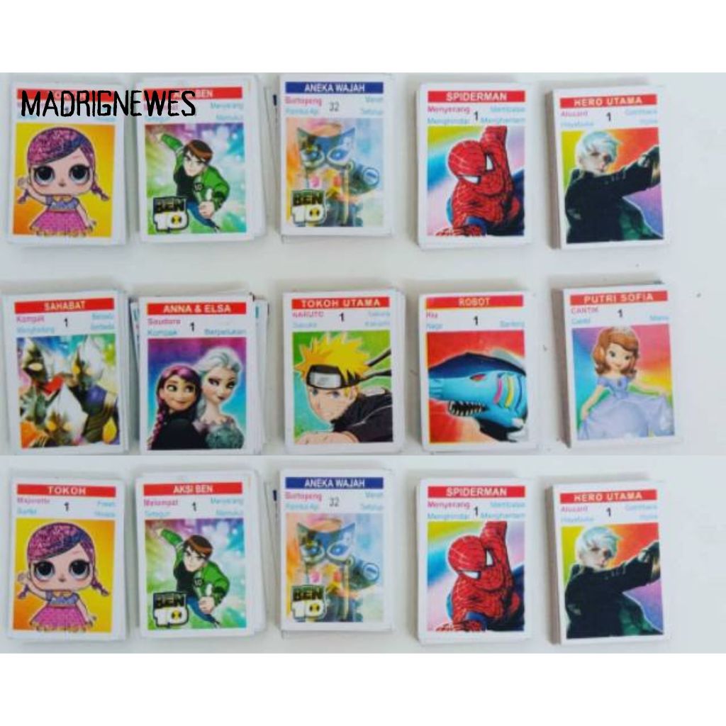 Mainan Kartu Kuartet Kwartet Isi 320 Lembar | Uno Boboiboy | Mainan Kartu Angka Umbul Jadul 90an | K