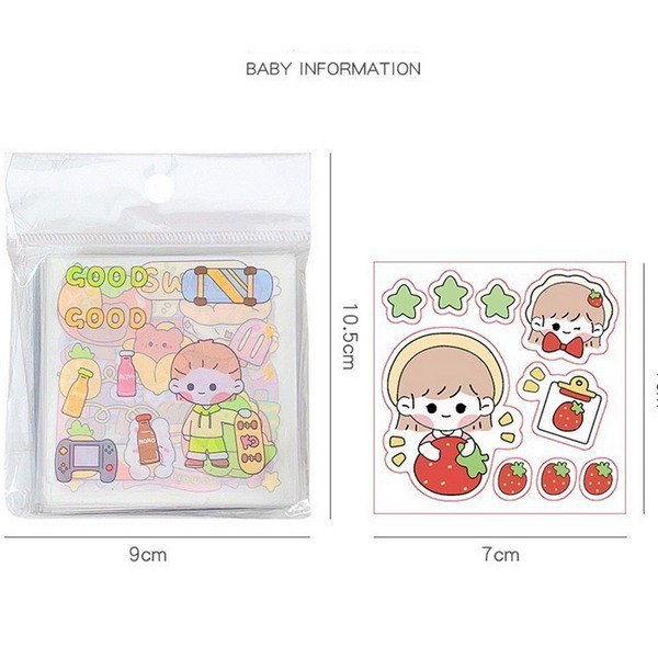 

LKM471 100 Lembar Stiker Motif Kartun Korea Lucu Anti Air Dekorasi Handbook Scrapbook DIY Waterproof [1KG 18PC] IBU&BAYI