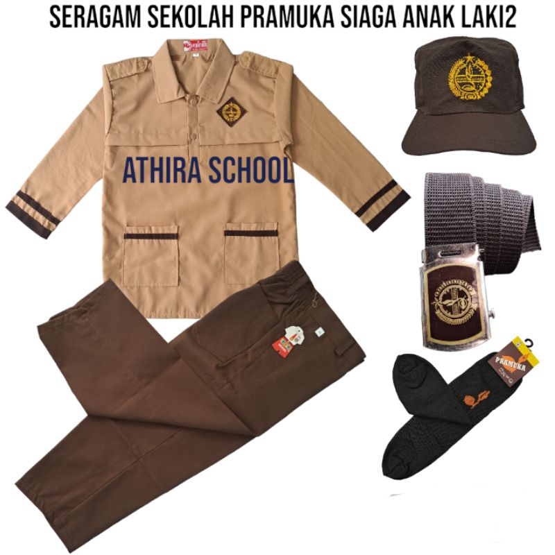 Seragam Sekolah Pramuka siaga Anak SD Laki2 baju panjang Celana Panjang