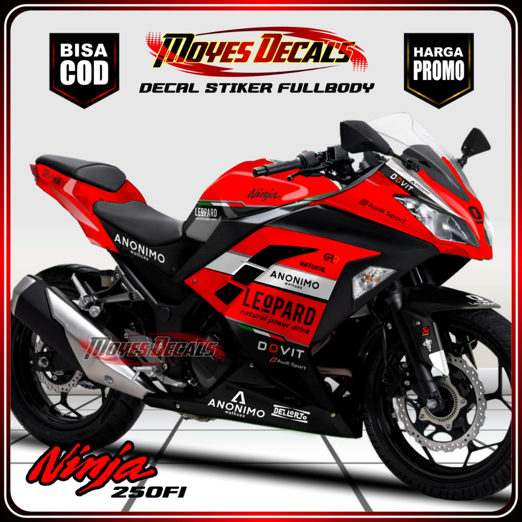 COD Decal Ninja 250 fi fullbody - Stiker Variasi Warna Merah Desain Bisa Costume Motip LEOPARD