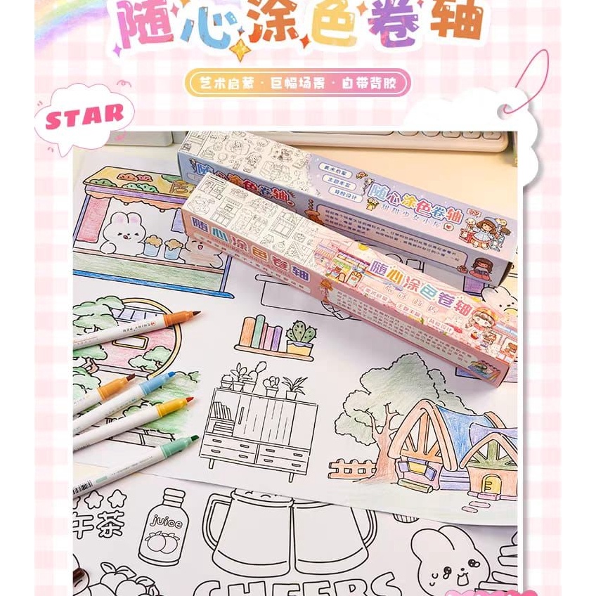 

PROMO MURAH Kertas Mewarnai jumbo dan besar Kertas bisa jadi STIKERCOLORING ROLL Paper