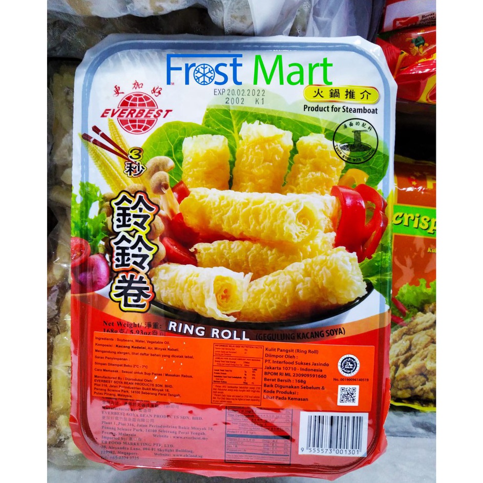 

Terlaku Everbest Premium Ring Roll Steamboat Kembang Tahu Gulung Kacang Soya