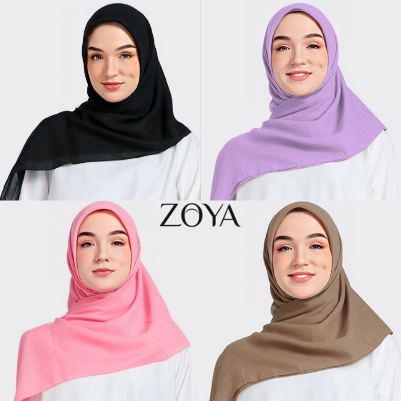 ZOYA SCARF POLOS HIGH QUALITY 2025 / KERUDUNG ZOYA SEGIEMPAT POLOS / ZOYA HIJAB