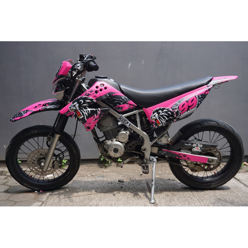 Decal Stiker Klx 150 s Pink Hitam Dekal Striping Sticker Dtracker Klx 150 a1-243