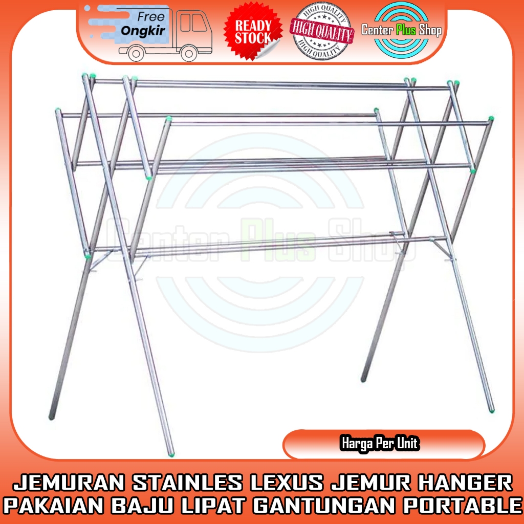 [Kargo] JEMURAN BAJU PAKAIAN STAINLESS STEEL STENLIS LEXUS JEMUR PAKEAN HANDUK HANGER PORTABLE GANTU