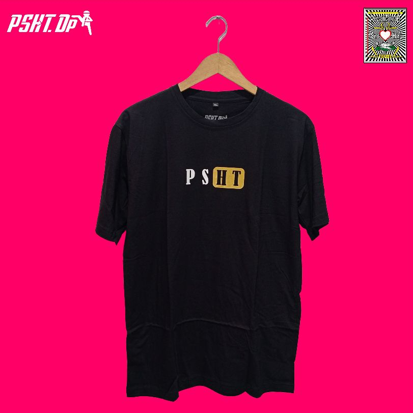 kaos distro PSHT sh terate simpel kuning emas kaos terjal atribud psht sh terate