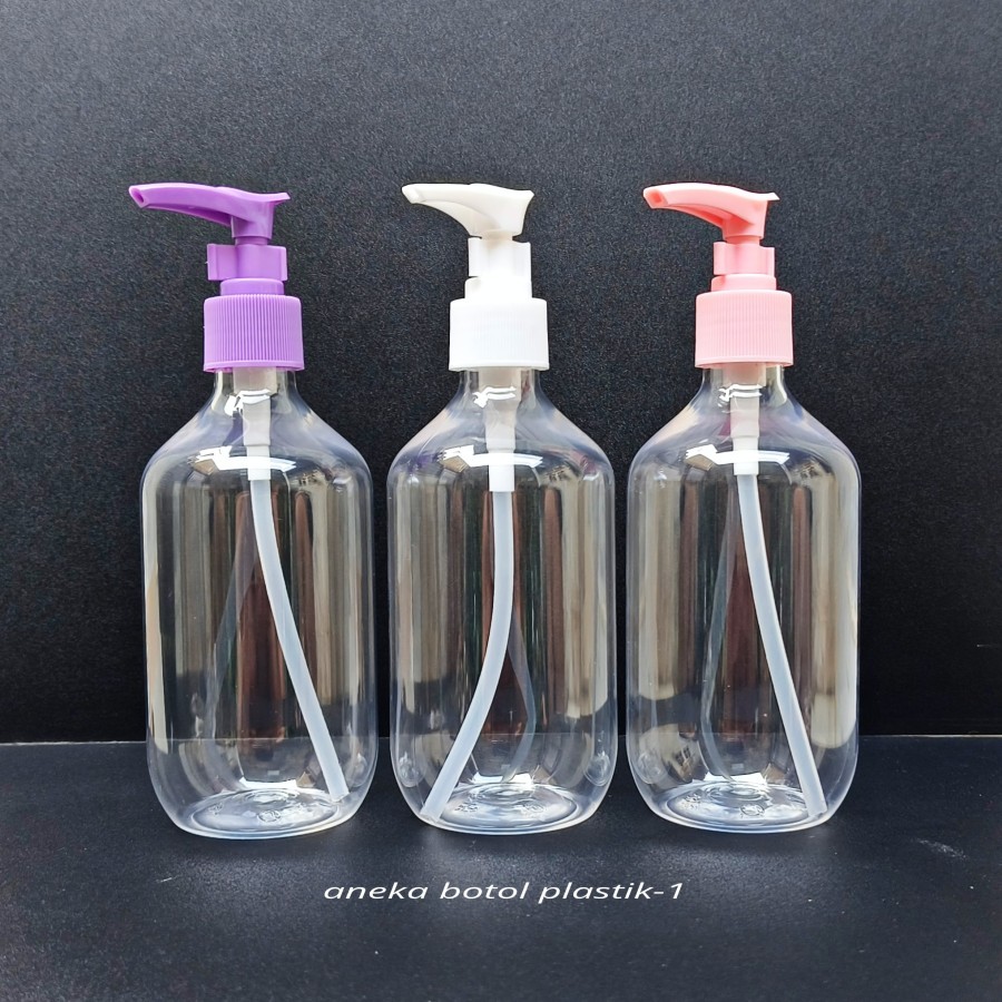 Botol Pump 300ml Clear / Botol Kemasan Sabun Cair 300 Ml / Botol Pet 300ml Pump Clip Lock Plastik