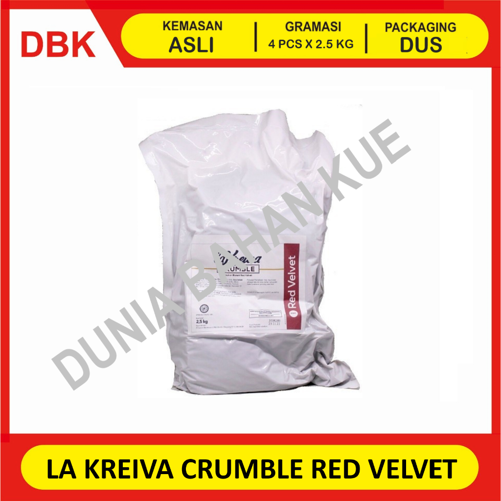 

LA KREIVA CRUMBLE FINE TOPPING RED VELVET 2.5 KG - 1 DUS 4 PCS